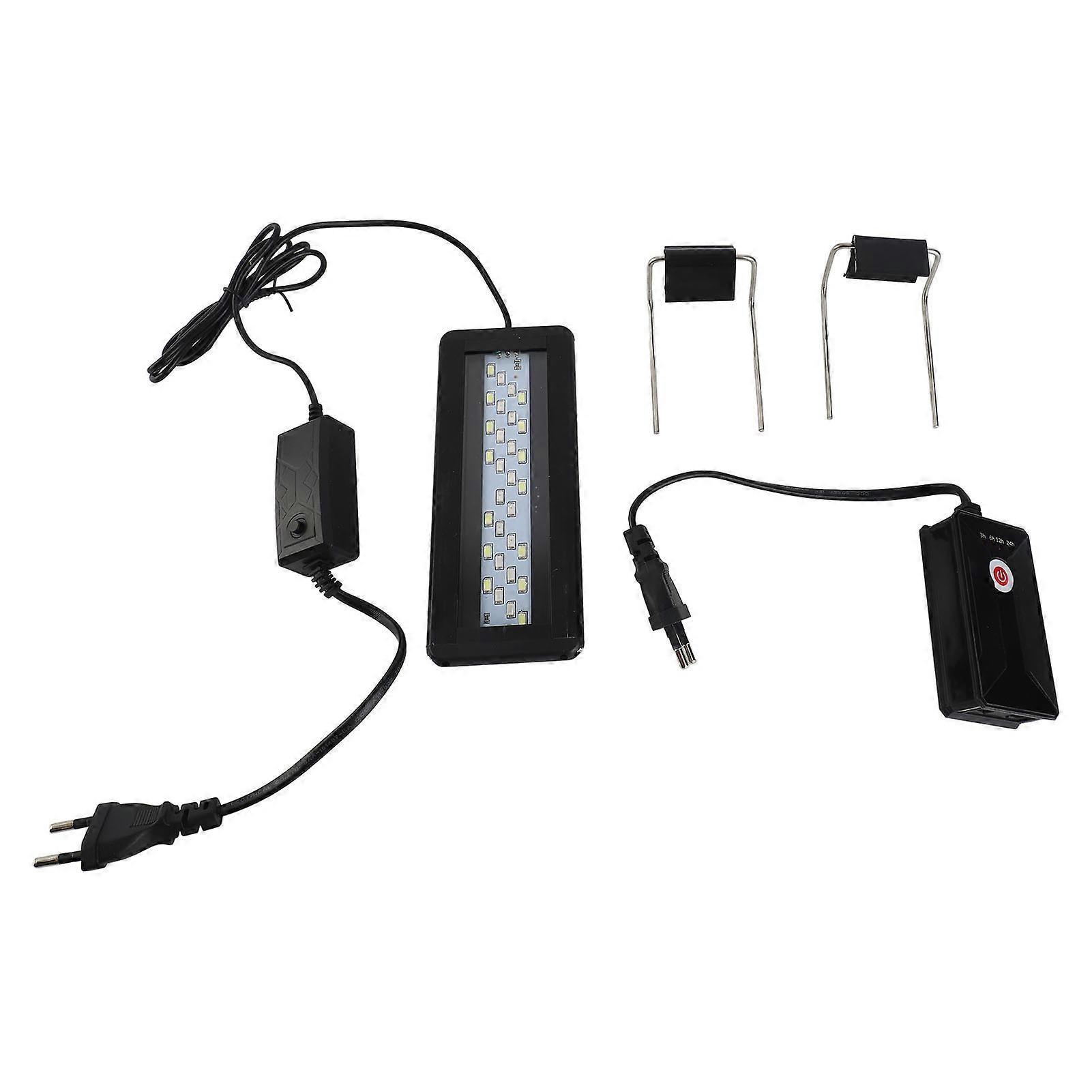 3W LED 4 Row 3 Colors Adjustable Aquarium Light with 3 6 12 24 Hours Timer for 8‑12 Inch Fish Tank