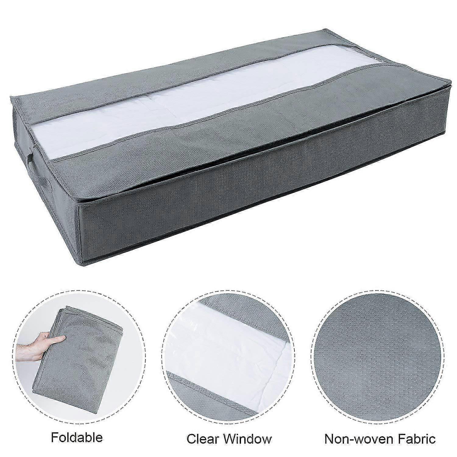 90l Under Bed Storage Box - Quilt Storage Bag With Pvc Window