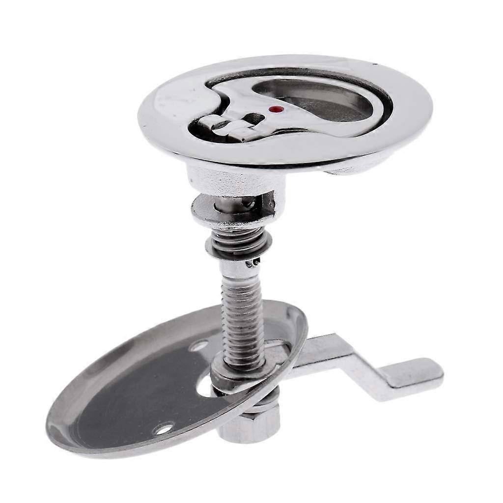 316 Stainless Steel 2 Inch Non-Locking Flush Pull Hatch Cam Latch with Back Plate for RV and Boat Deck Floor