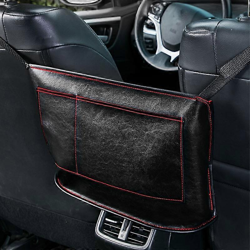 Car Seat Storage Net Pocket Car Storage Bag Multi-Function Suspended Storage Bag, Colour: Simple Black Red Line