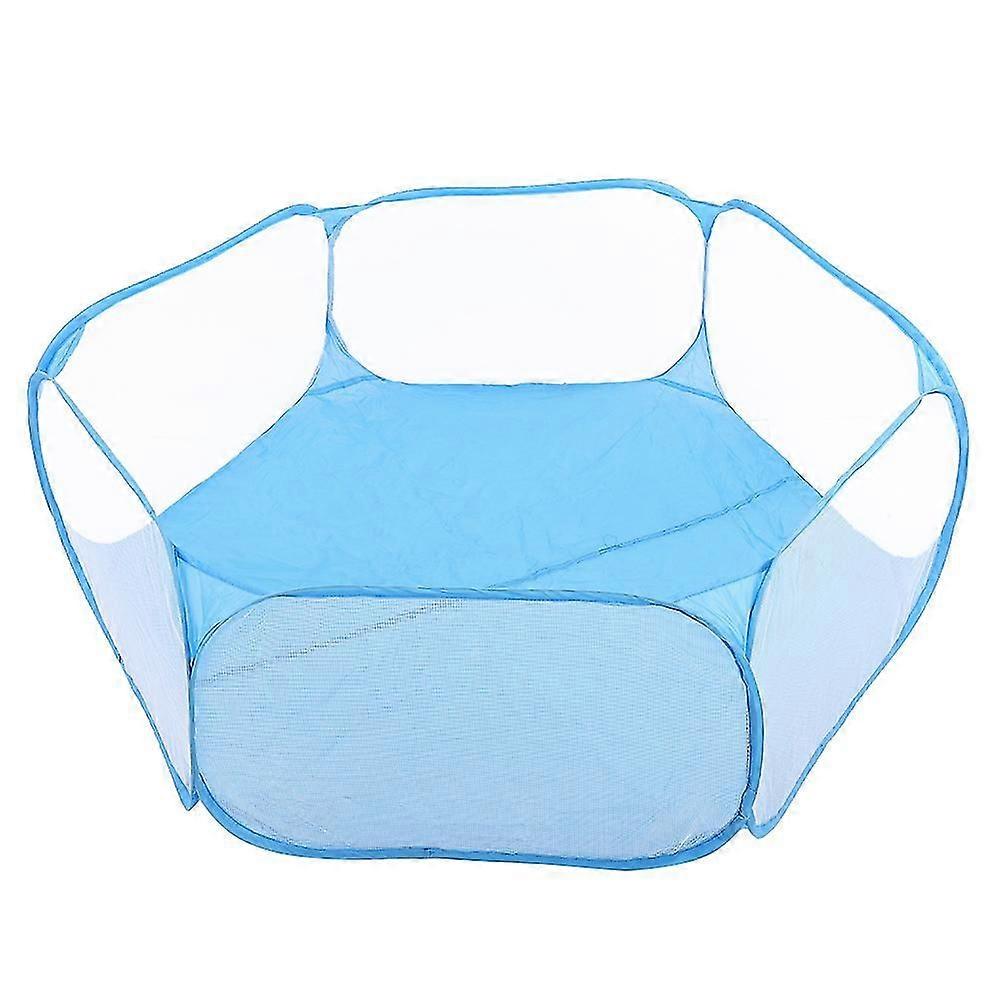 Parc portable pour petits animaux, parc transparent pour chiot, chat, lapin, tente extérieure, bleu a