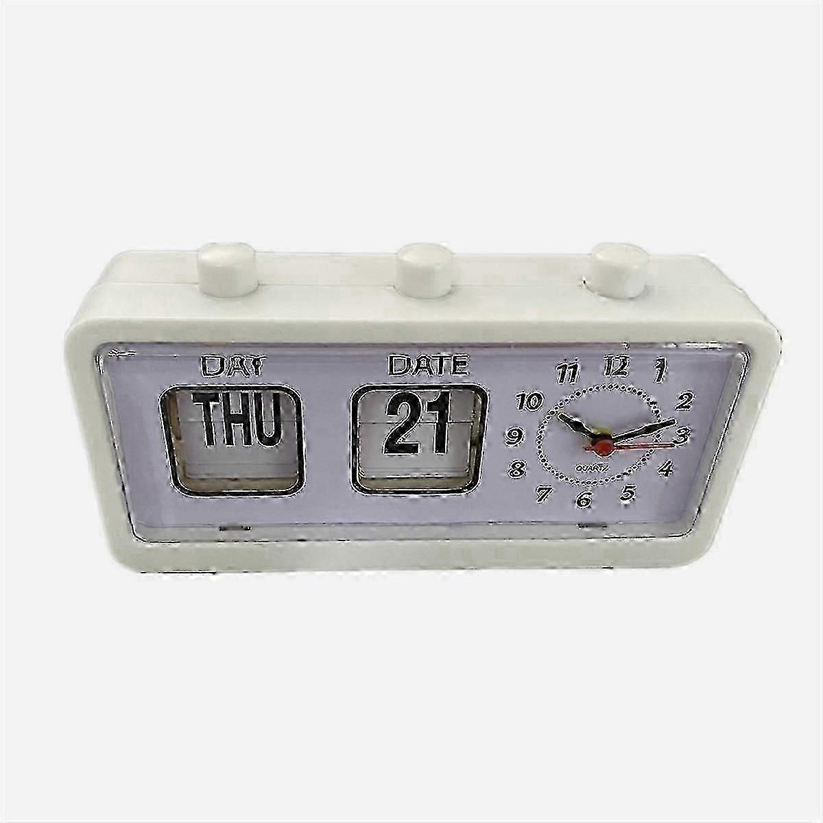 Mechanical Alarm Clock Novelty Flip Clock Desktop Digital Clock with Calendar Clock Home Decor Retr lucky