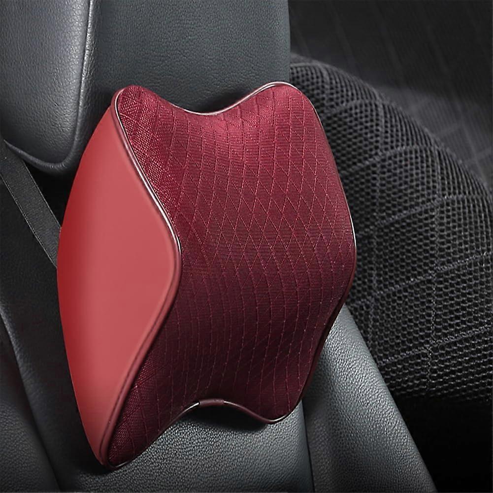Car Neck Pillows 2 Pcs With Memory Foam Breathable 3D Mesh Fabric Headrest Pillow Car Headrest Neck Support Cushion Red