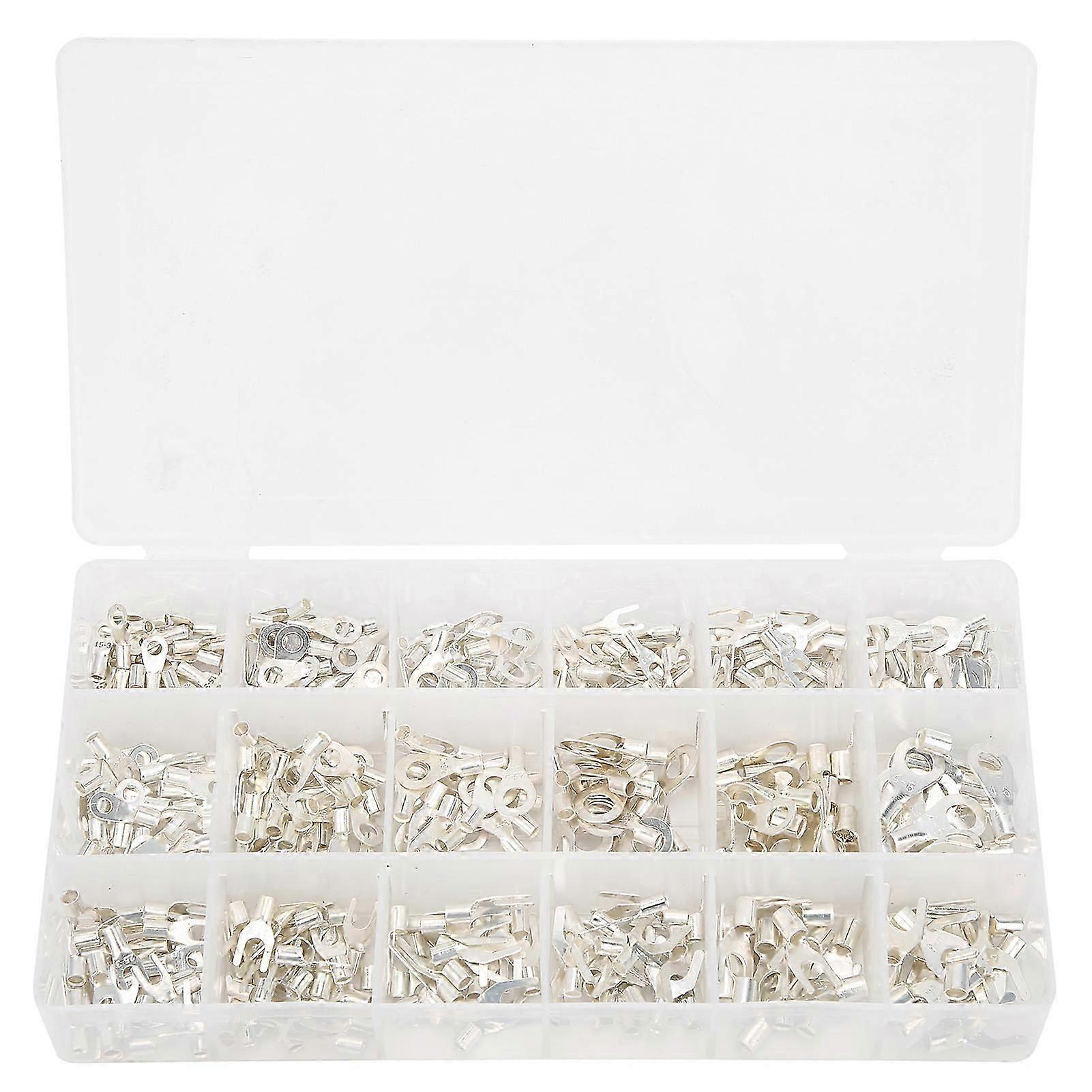 420Pcs Wire Lugs Ring Terminals Set Cold Crimping Electrical Cable Connector Boxed