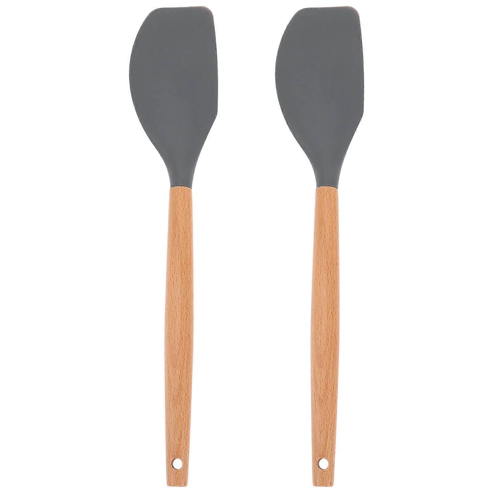 Wooden Handle Silicone Spatula Set   Non Stick Kitchen Utensil for Baking, Cooking & Mixing Butter   Ergonomic Design for Comfortable Use