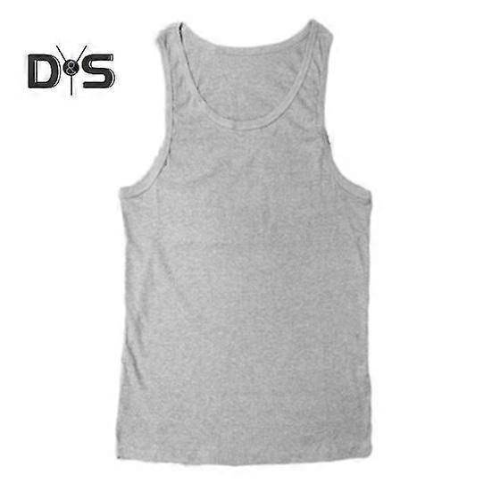 Men Sports Vest Sleeveless Slim Fit Round Neck Solid Color Elastic Soft Breathable Casual Sweat Absorption Training Jogging Gym Tank Top