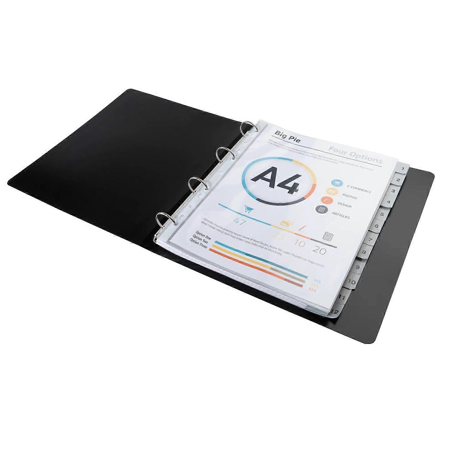 Exacompta 2912E 10x Separad. 1-12 A4+ PP gris pest.impresas