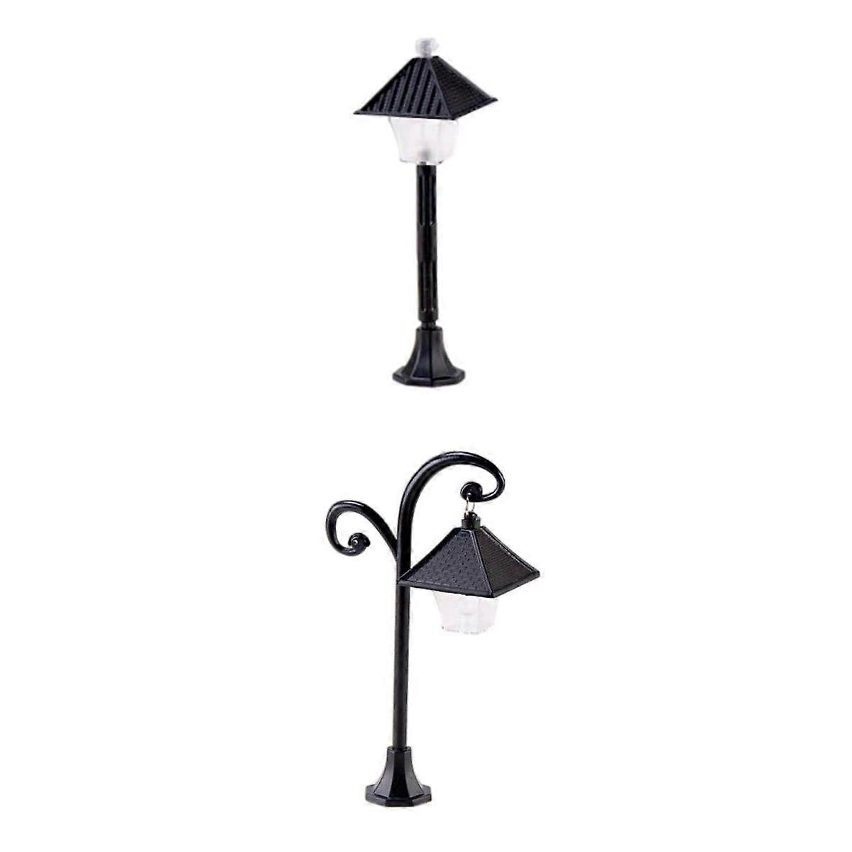 2Pcs μίνι 1/12 λαμπτήρας κήπων μικροϋπολογιστών κτιρίων διακοσμητικών στοιχείων τοίχων λαμπτήρων τρένων σιδηροδρόμων