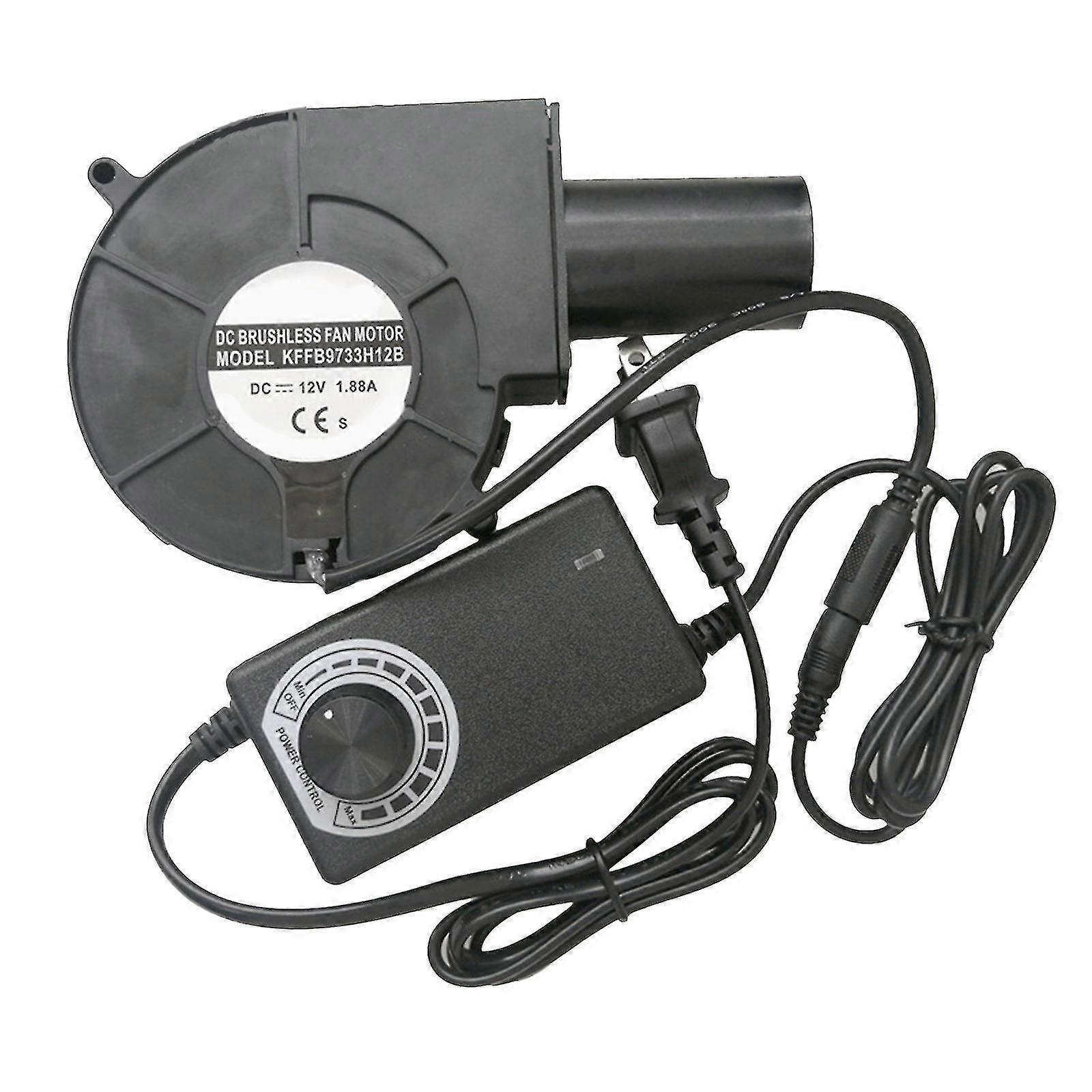 9733 Blower Fan Air Blower High Speed Dc 12v Turbo Centrifugal Fan With Variable Speed Controller For Oil Stove Bbq
