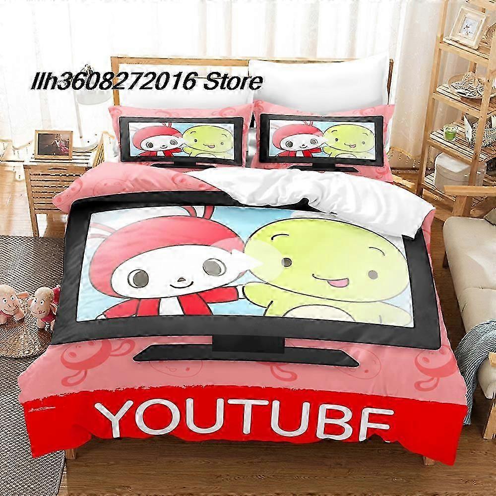 Cute Bedding Set for a Single Twin Full Queen King Size Bed Suitable for Various Age Groups, Anime Theme Duvet Cover Set 3-Piece