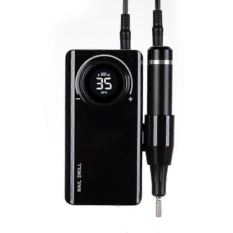 Professional Rechargeable Electric Nail Drill Machine 35000 RPM with 6 Bits and LCD Display Powerful Quiet for Manicur