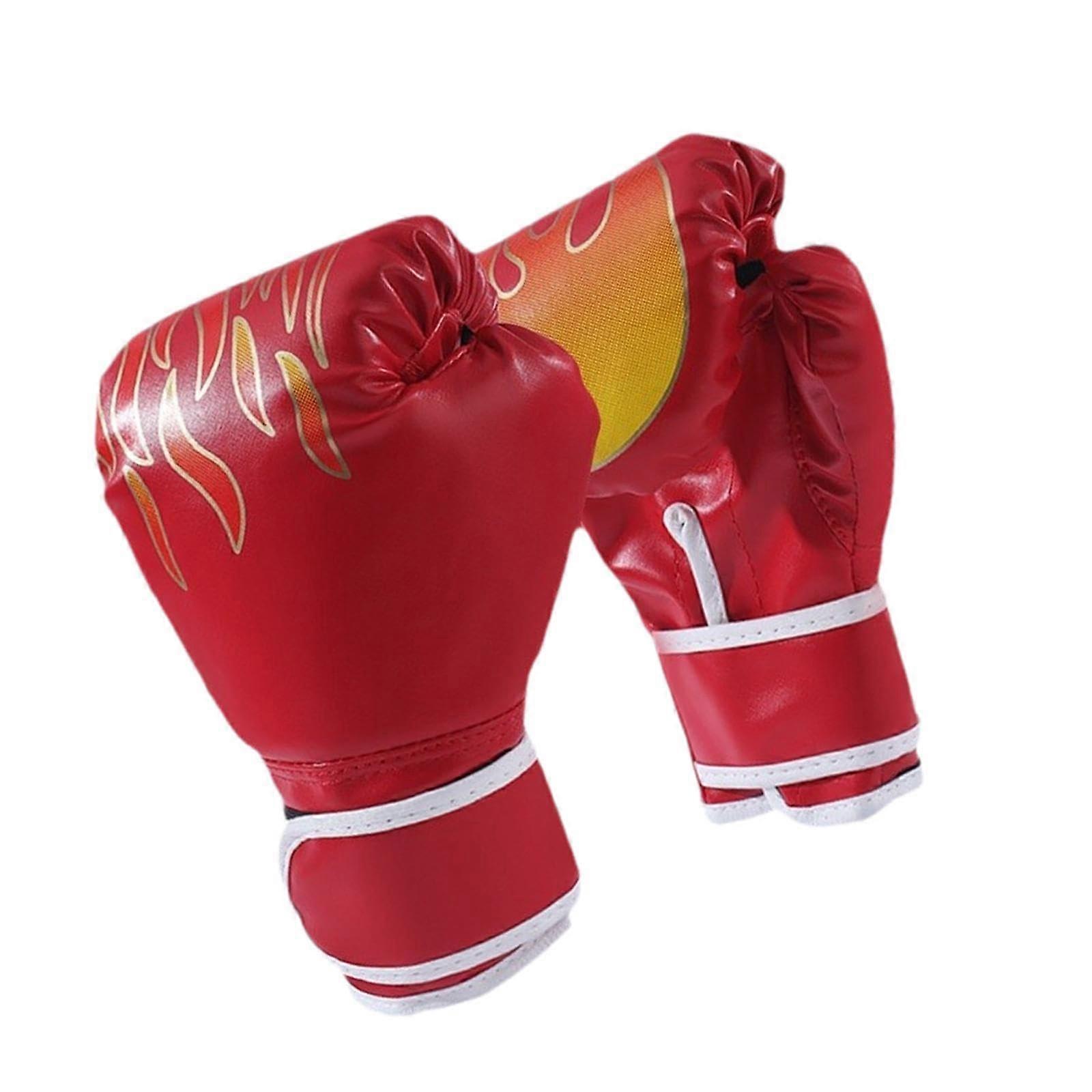 Box Gloves for Kids - Red Sparring Gloves with Shock Absorber for Sanda and Karate Training