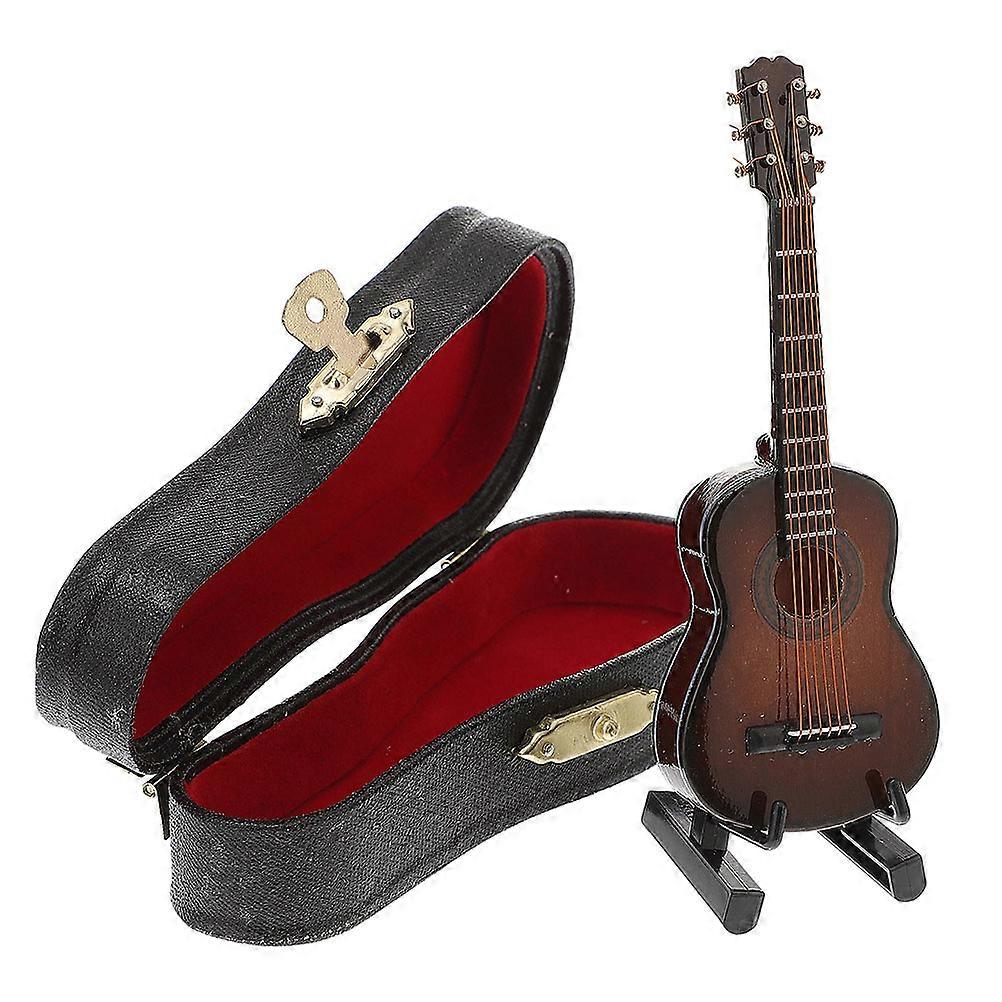 Klassisk Gitarr Modell Miniatyr Dekoration Display Familjer 8X2.9CM Trä Plast 1Set