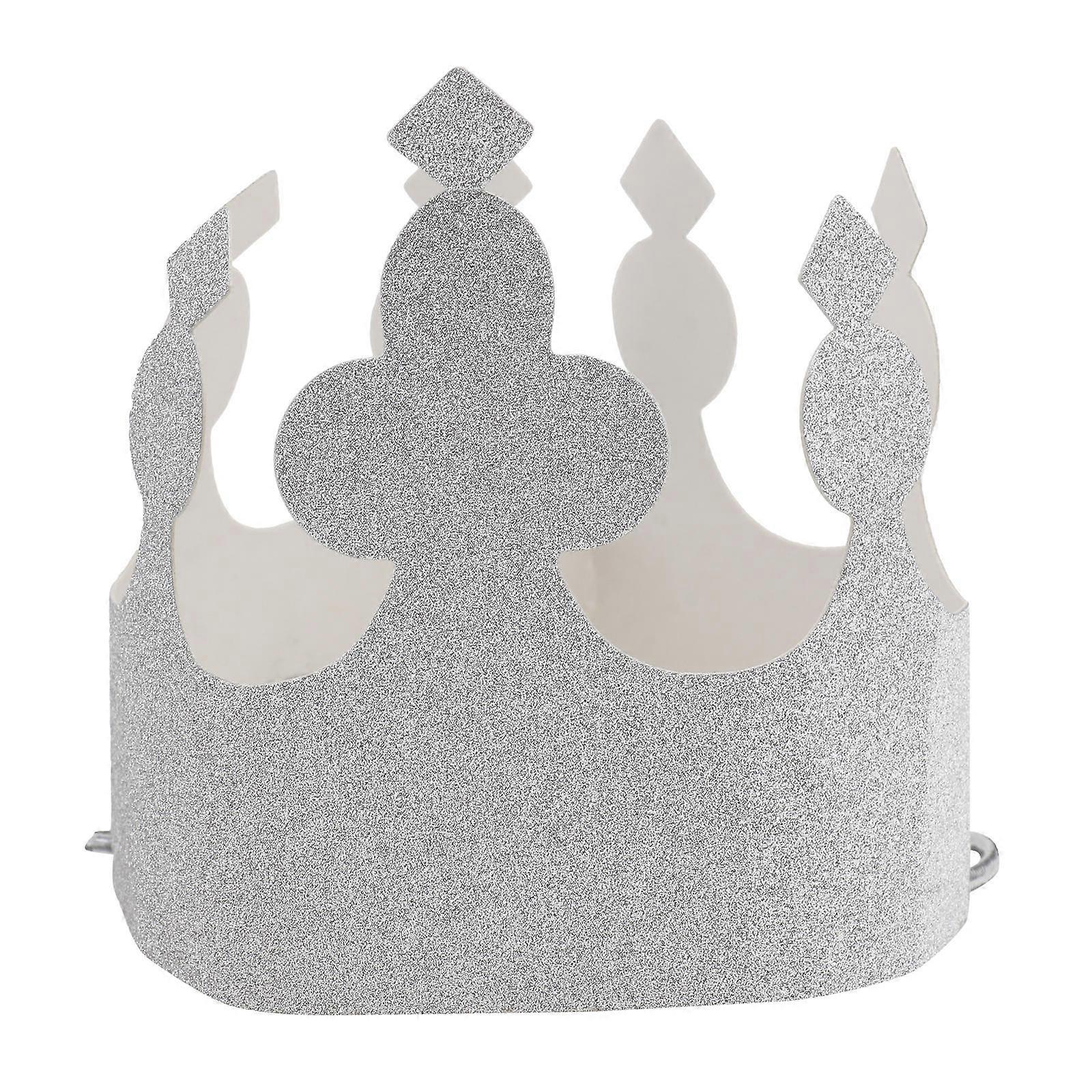 24pcs Birthday Crown Props, Adorable Silver Square Hats for Celebrations, Photo Memories and Cheerful Atmosphere Supplies