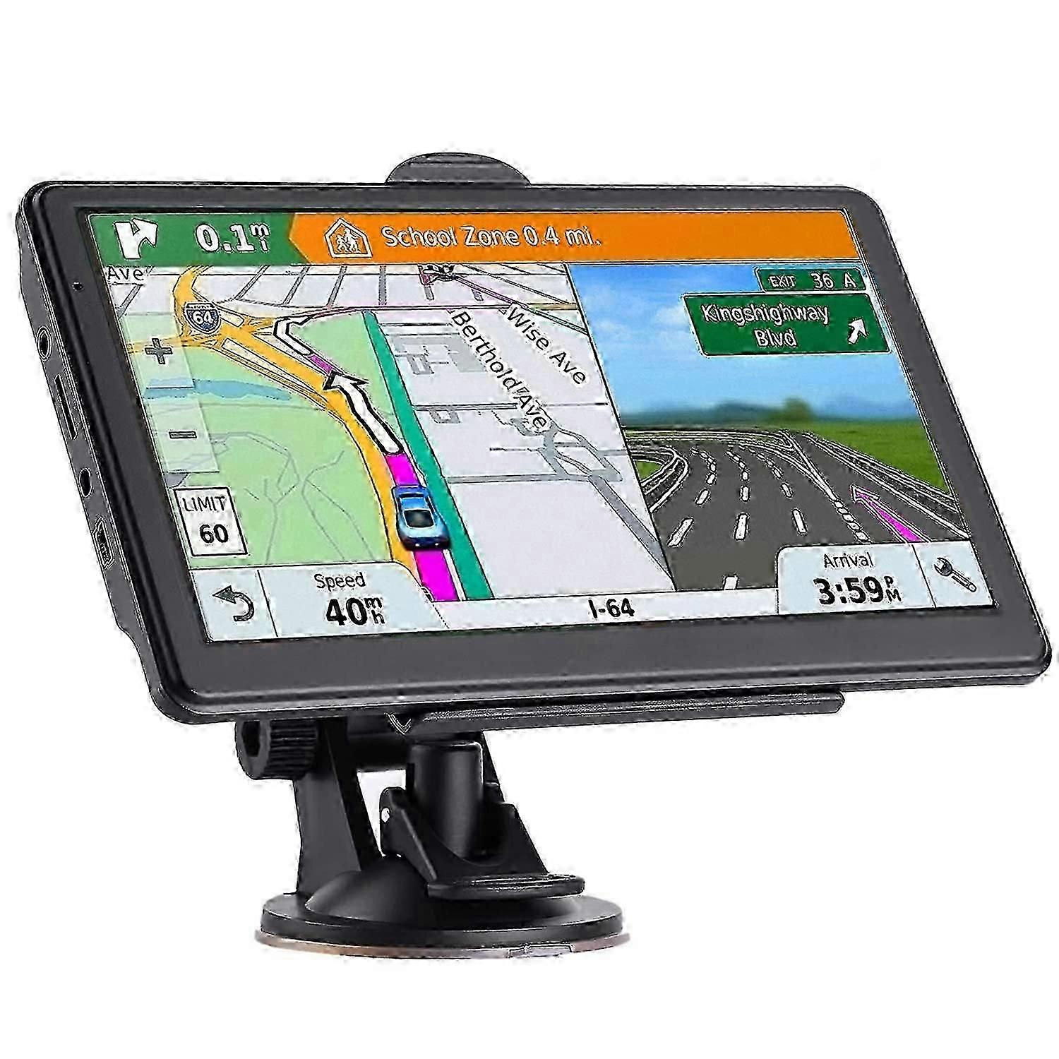 7" Car GPS Navigator 2024 Edition - Touch Screen with Voice Guidance & Traffic Alerts