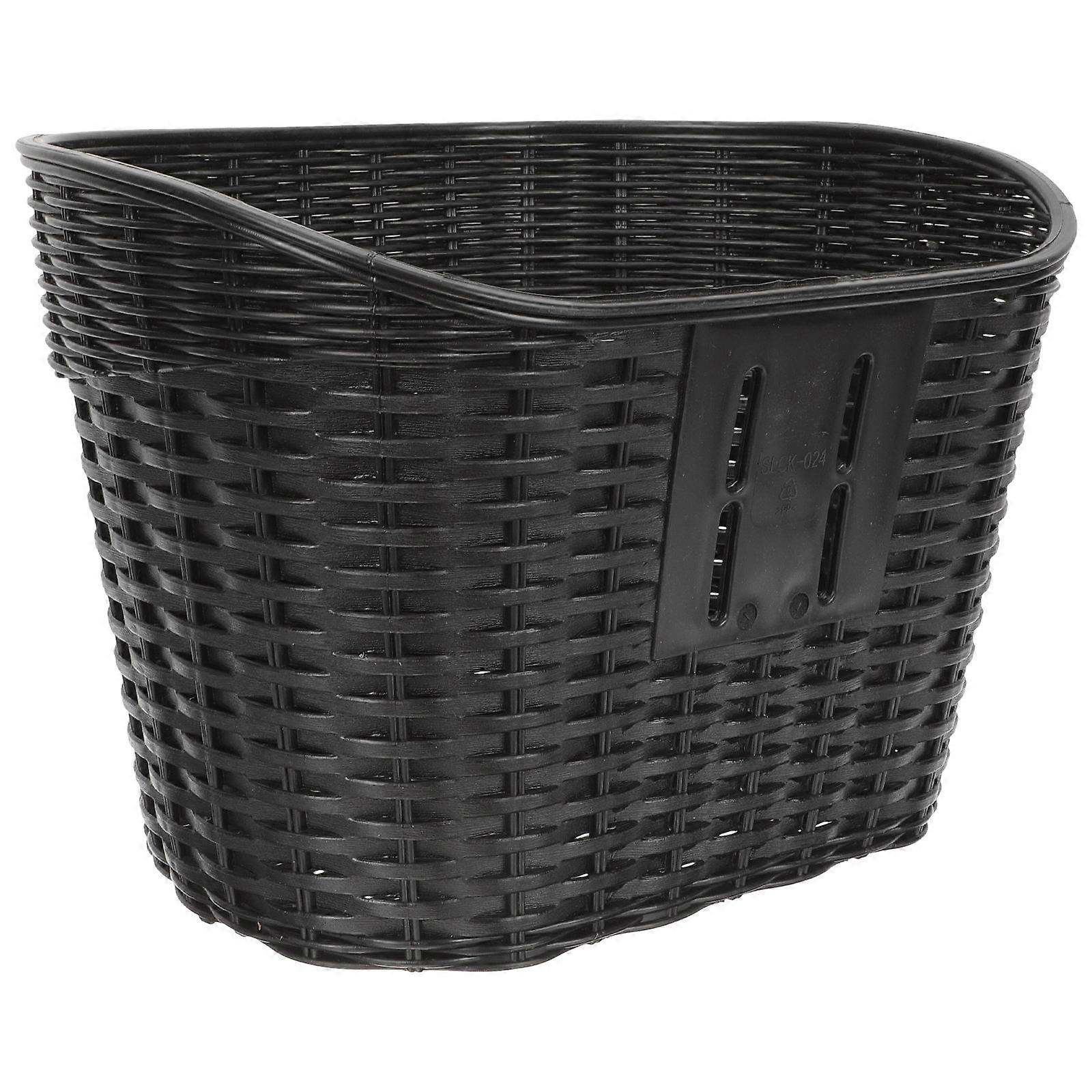 Stable Bike Basket Multi-Function Riding Basket Black Rectangular Waterproof Storage Decoration 33x24x22cm 1Set