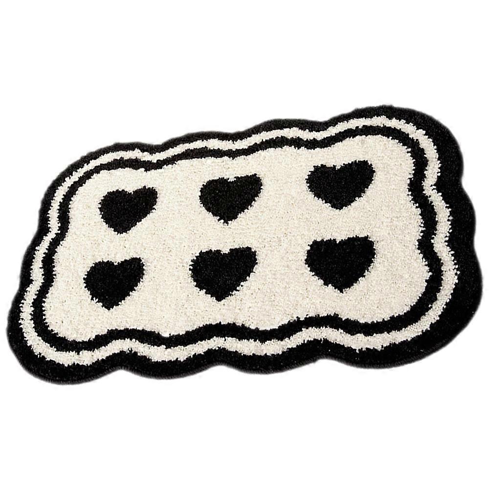 Rug For Bathroom Anti Slip Shower Mat Water Absorbent Heart Shaped 60X40X1cm 1Pack