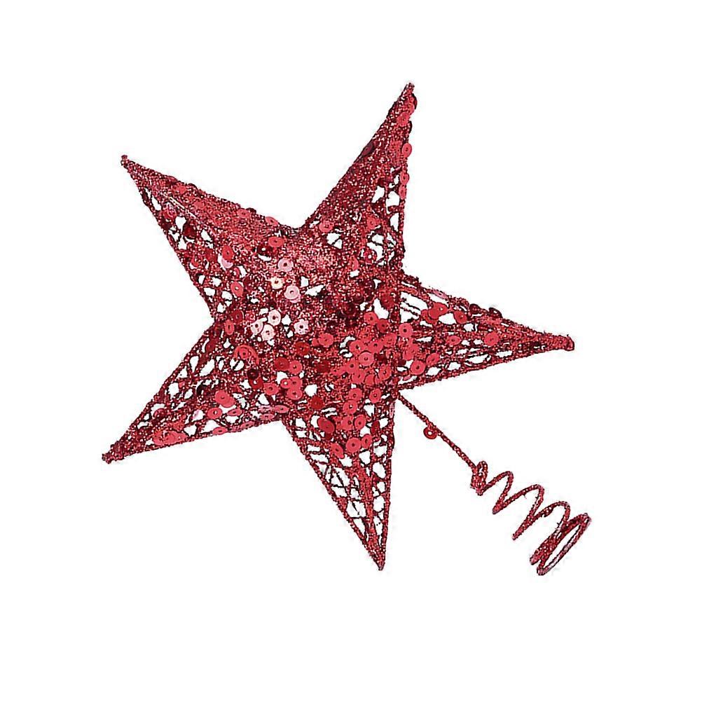 赤いクリスマスツリースタートッパーオフィスデコレーション用の錬鉄製の飾りは、お祝いの雰囲気を高めます15cm 1パック