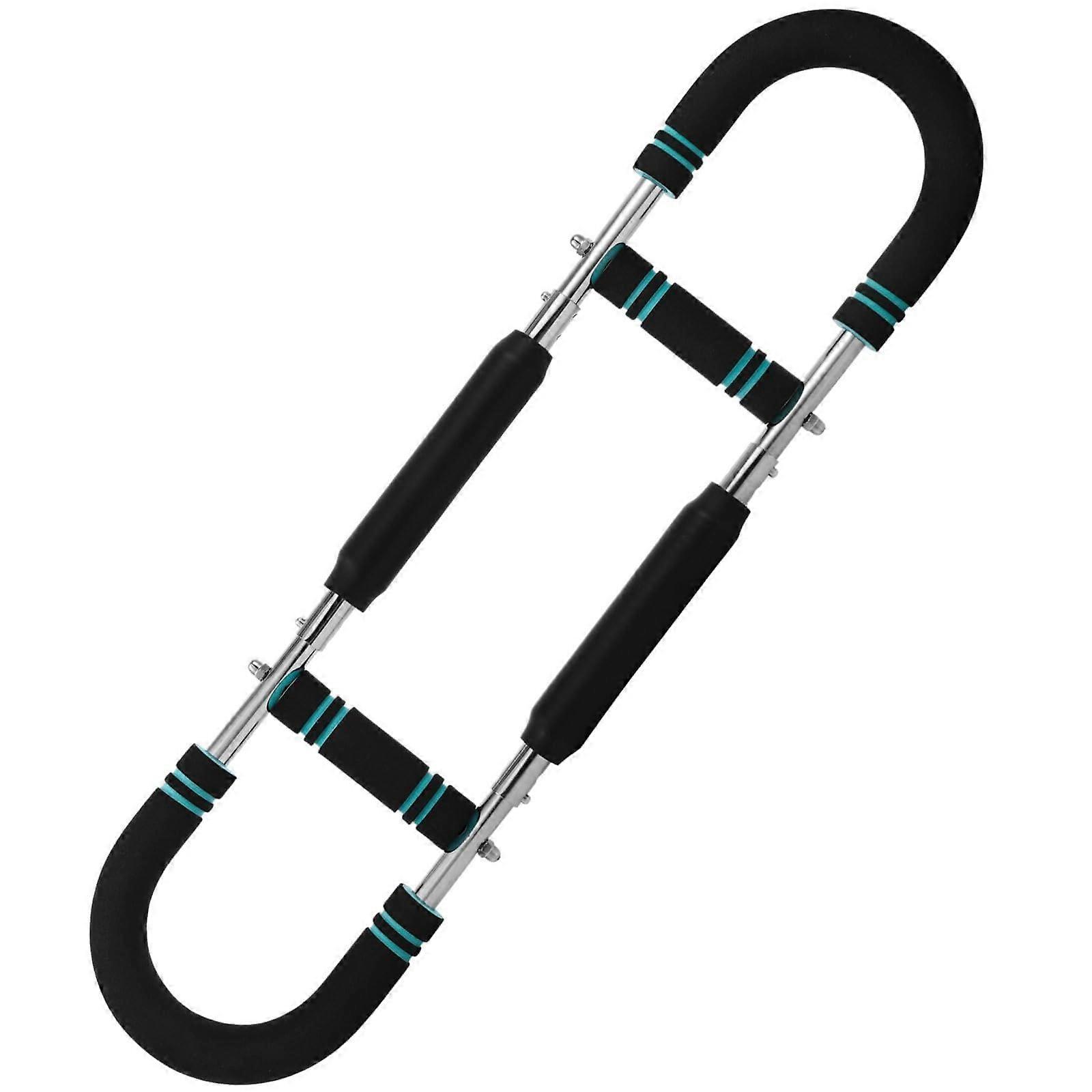 Adjustable Arm Trainer for Men, Steel Chest Trainer with Foam Grips, Home Gym Equipment in Black and Blue