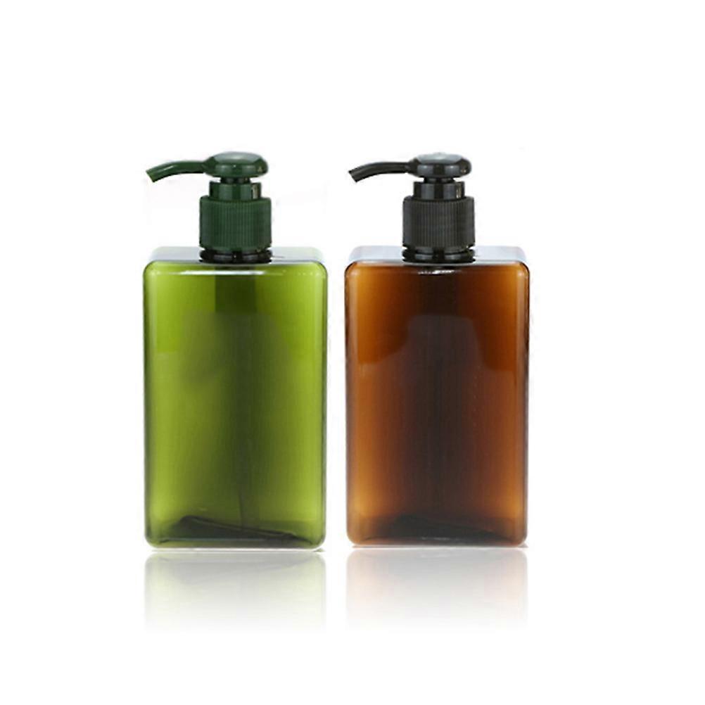 Shower Gel Dispenser Refillable Plastic Bottle Green 450ml For Home Use 1Pack
