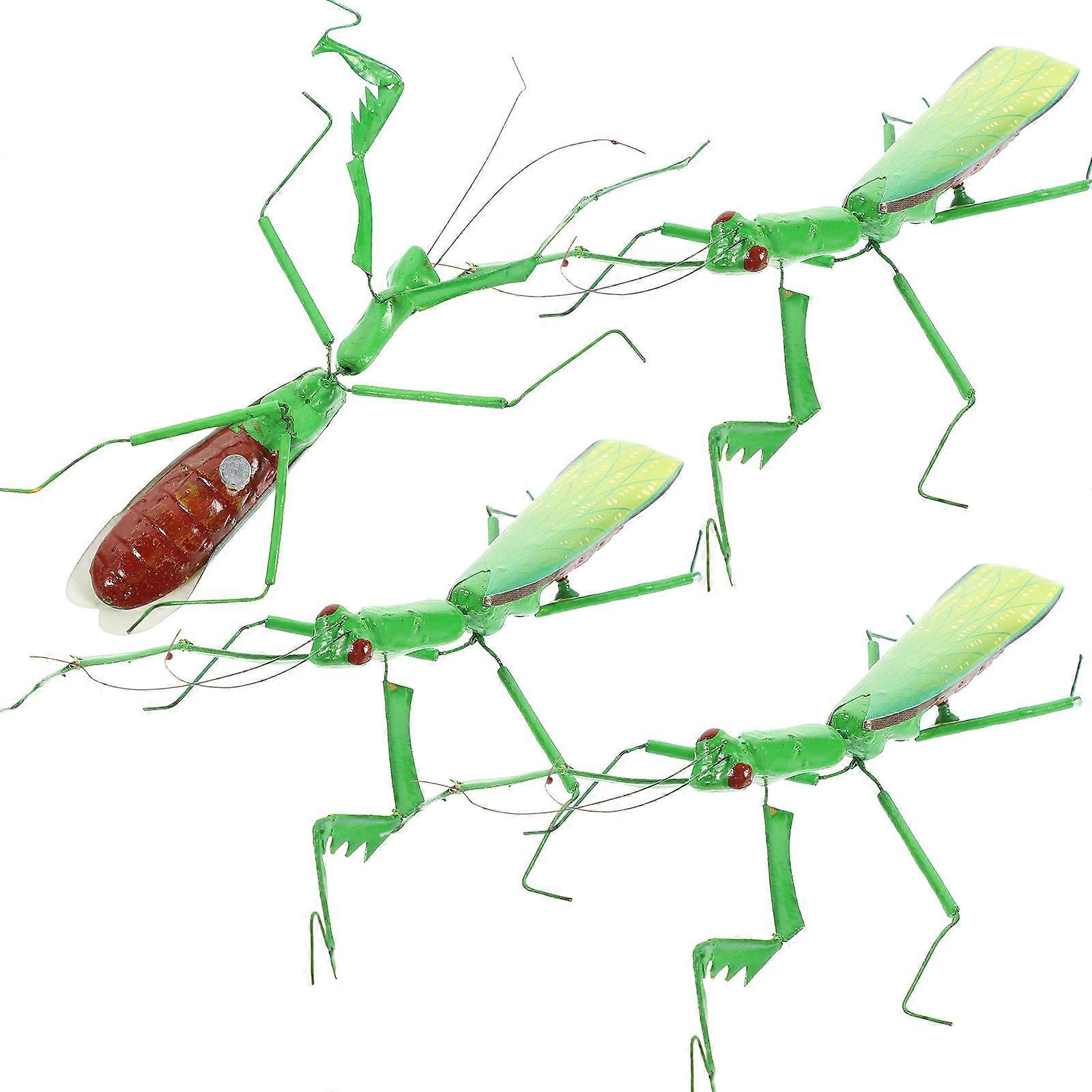 Insect Models Mantis Figurines Desk Decoration Realistic Insect Shape 13x8cm 4Pcs