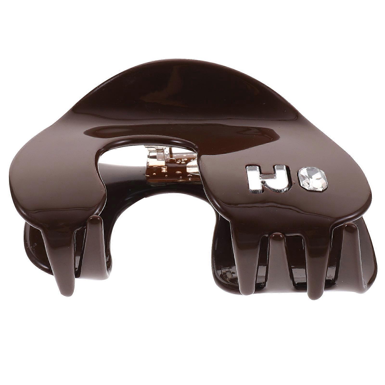 Hair Jaw Clips Stylish Shape Women Daily Use Coffee Color Metal Spring 1Pack