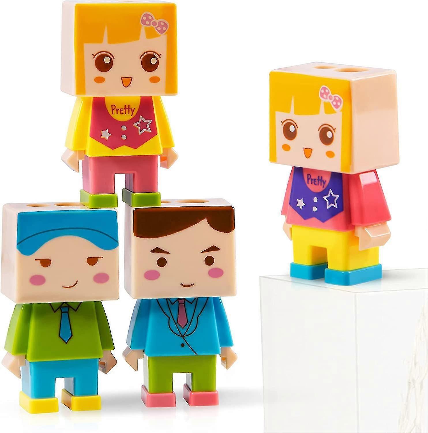 4pcs Small Pencil Sharpeners, Double-hole Color Pencil Sharpener (random Color)