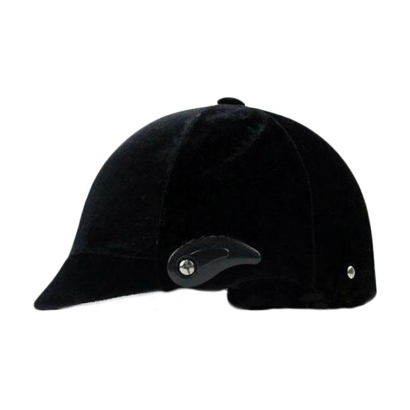 Riding Helmet For Adults Summer Ventilated Equestrian Hat With Velvet Adjustable Fit Black