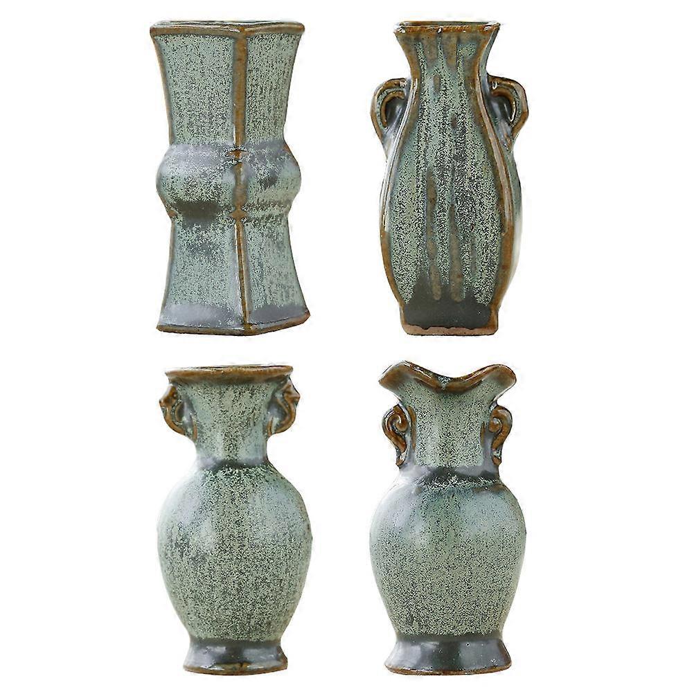 Flower Arrangement Vase Ceramic Home Decor 4Pcs Khaki