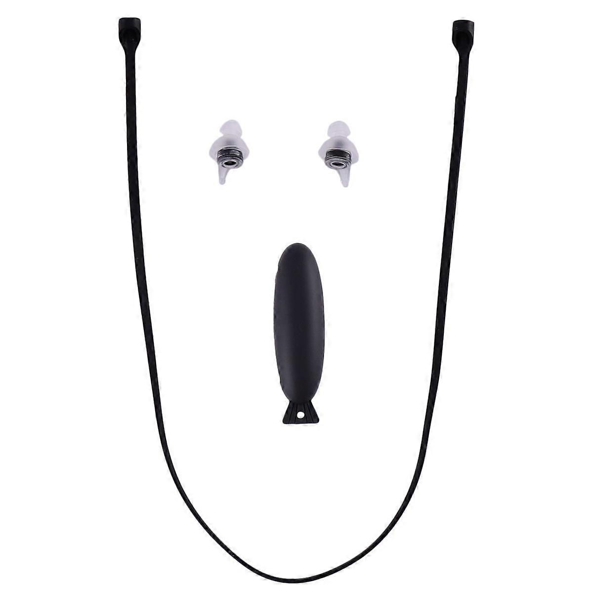 Noise Cancelling Earplugs Sleeping Snoring Working Black Silicone Case Black Filter Transparent Line 1Set