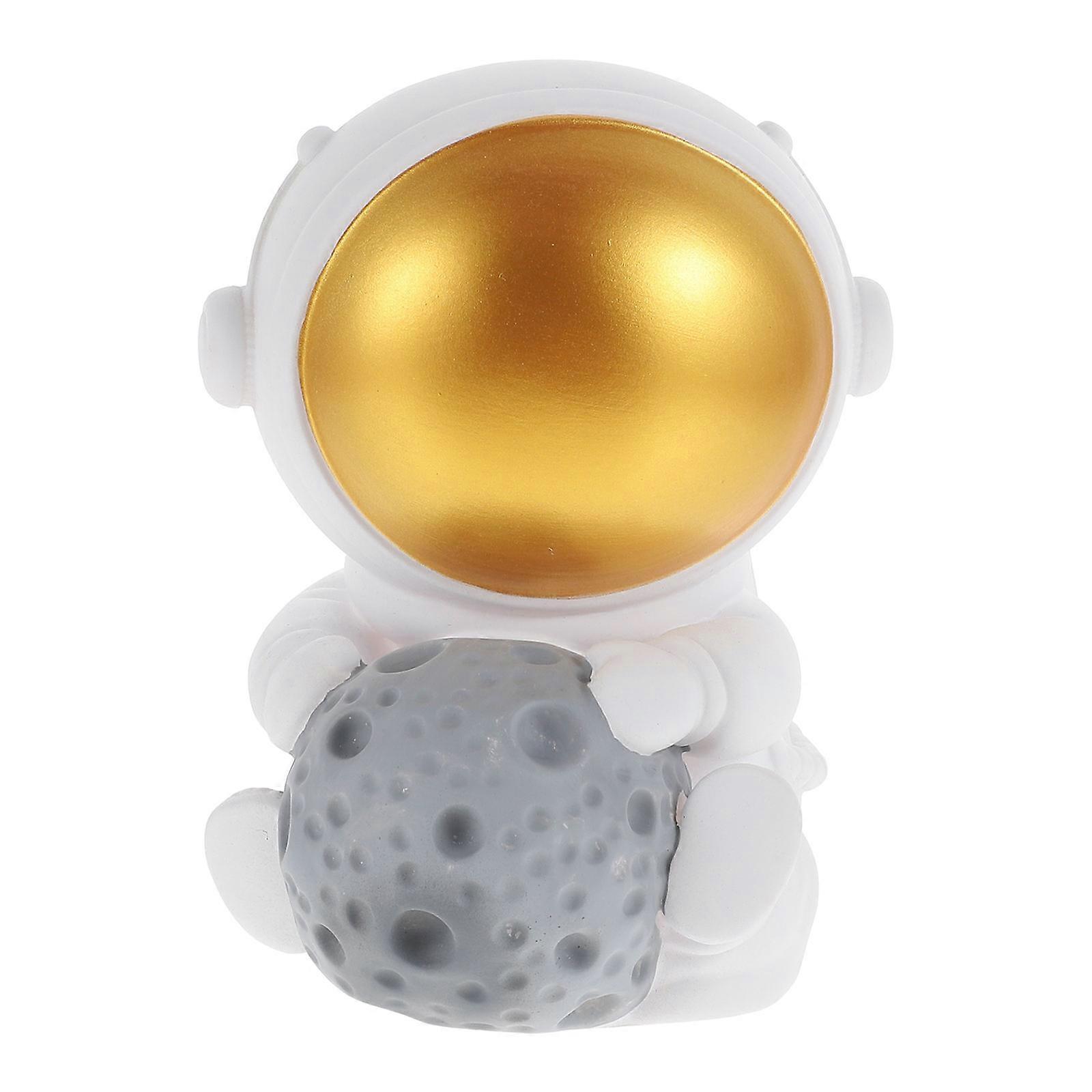 Astronaut Piggy Bank Golden Vinyl Decorative Saving Box with Drop-Proof Safety for Storage