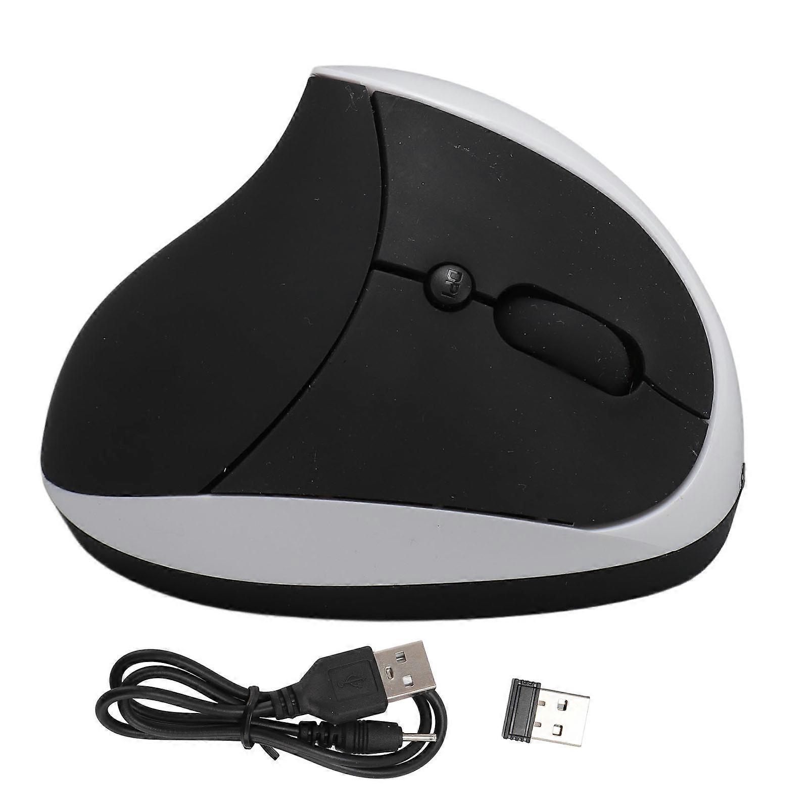 2.4GHz Wireless Vertical Ergonomic Mouse, 3 Adjustable DPI, Rechargeable, for Laptop, Tablet, PC, White