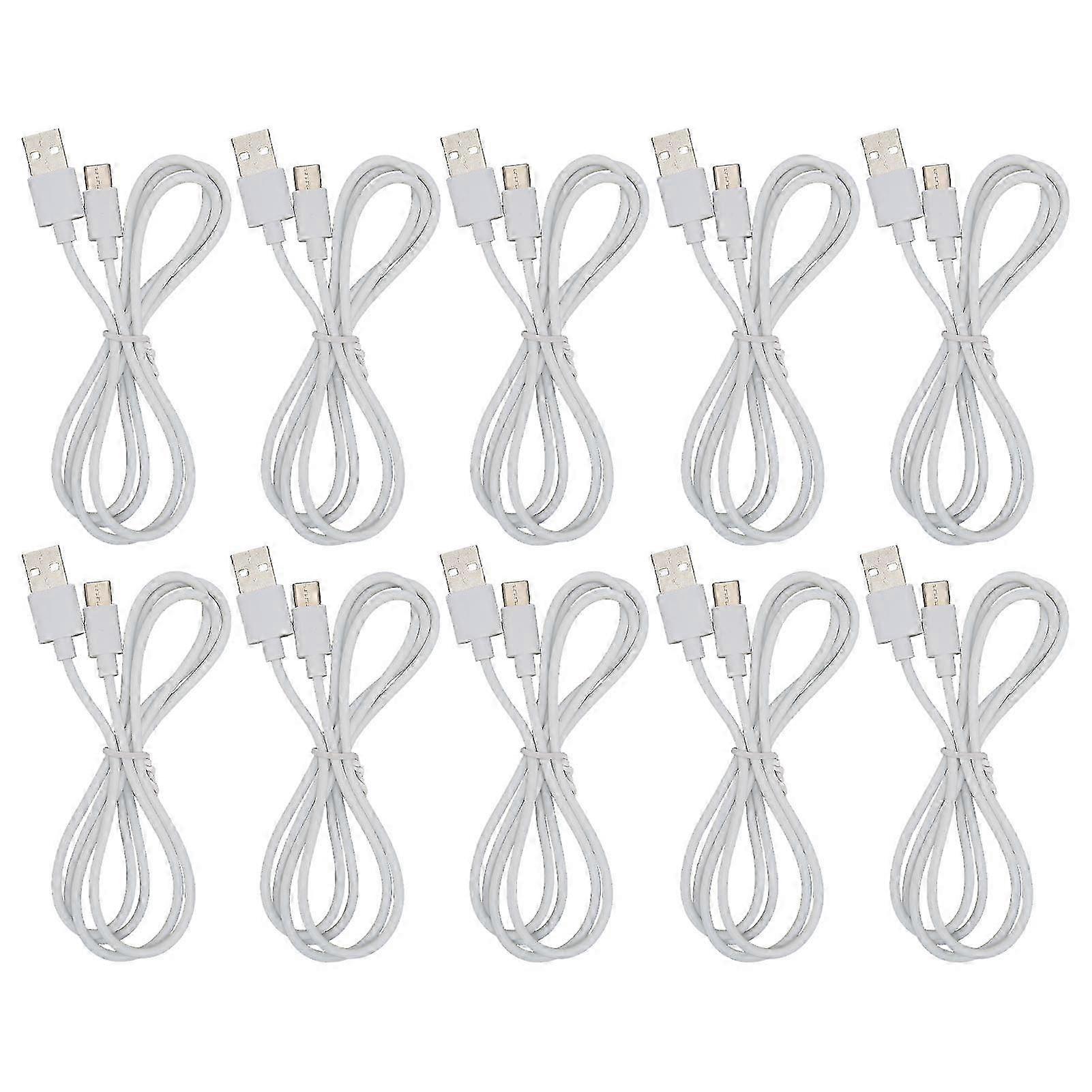 10Pcs Type C Charging Cable 2A Fast Charge Data Sync for Phones