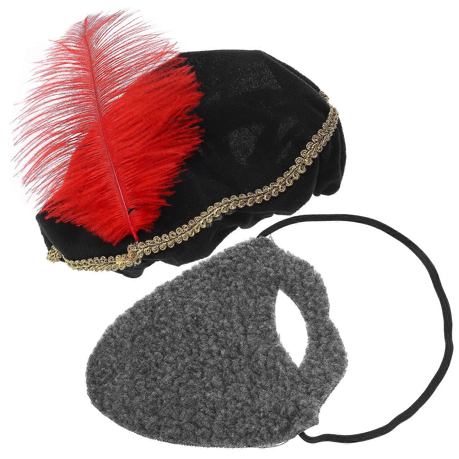 Renaissance Hat and Beard Set for Men – Medieval Costume Accessory for Halloween, Cosplay & Themed Events