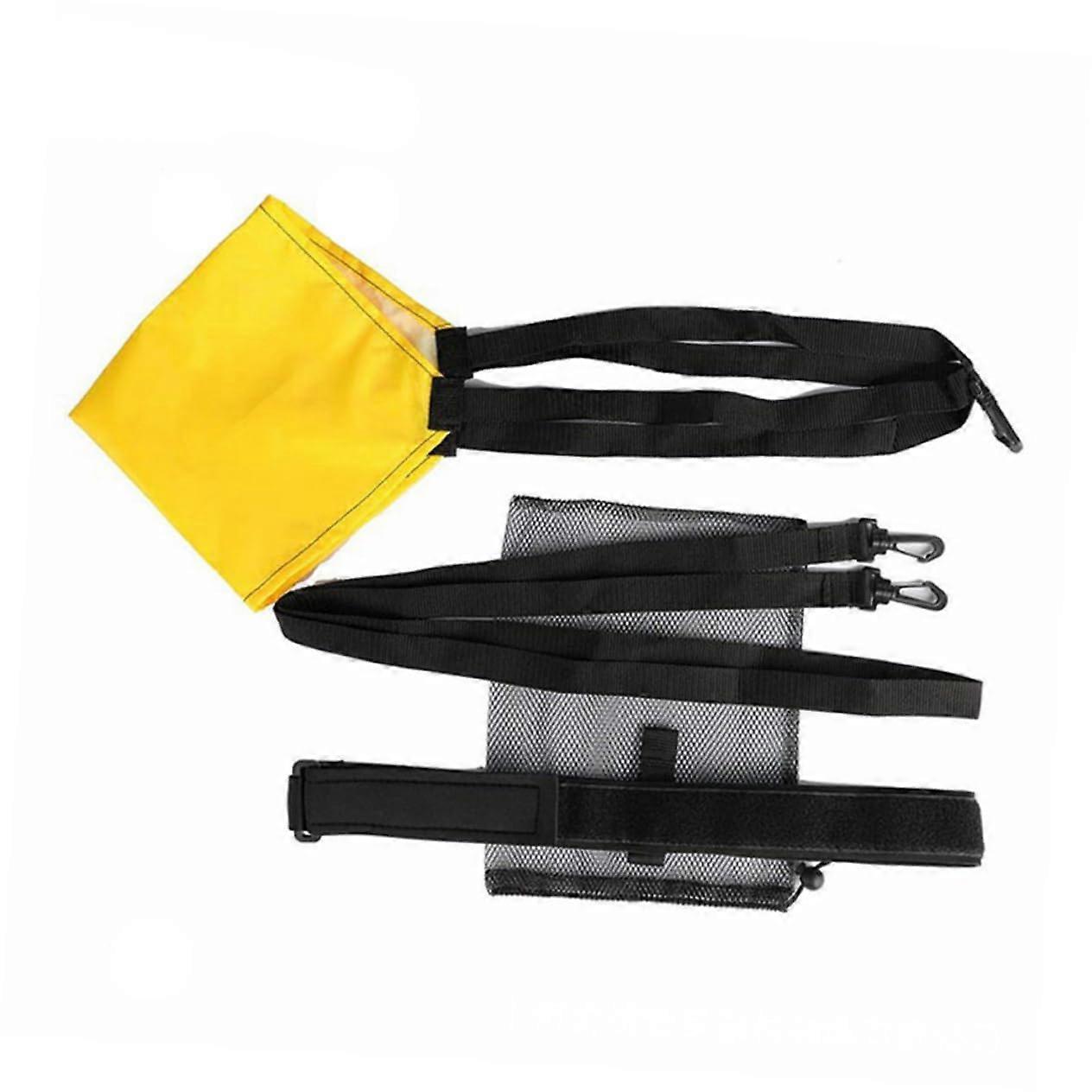 Swimming Training Resistance Belt With Mesh Bag And Exercise Lead For All Ages Yellow 1 Set