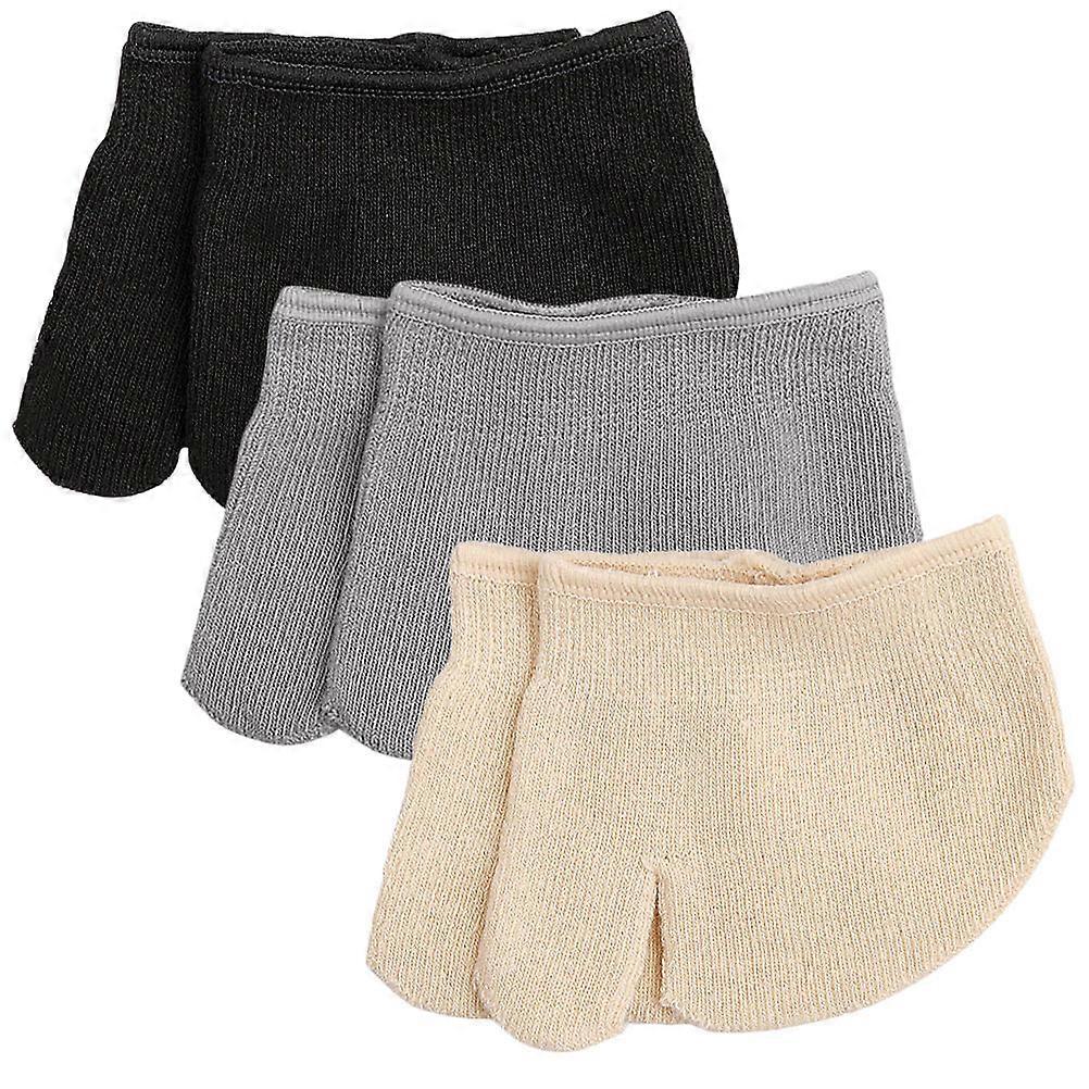 2-Part Half Socks 3Pairs Cotton Assorted Color Heelless Socks for Wearing Breathable Comfort