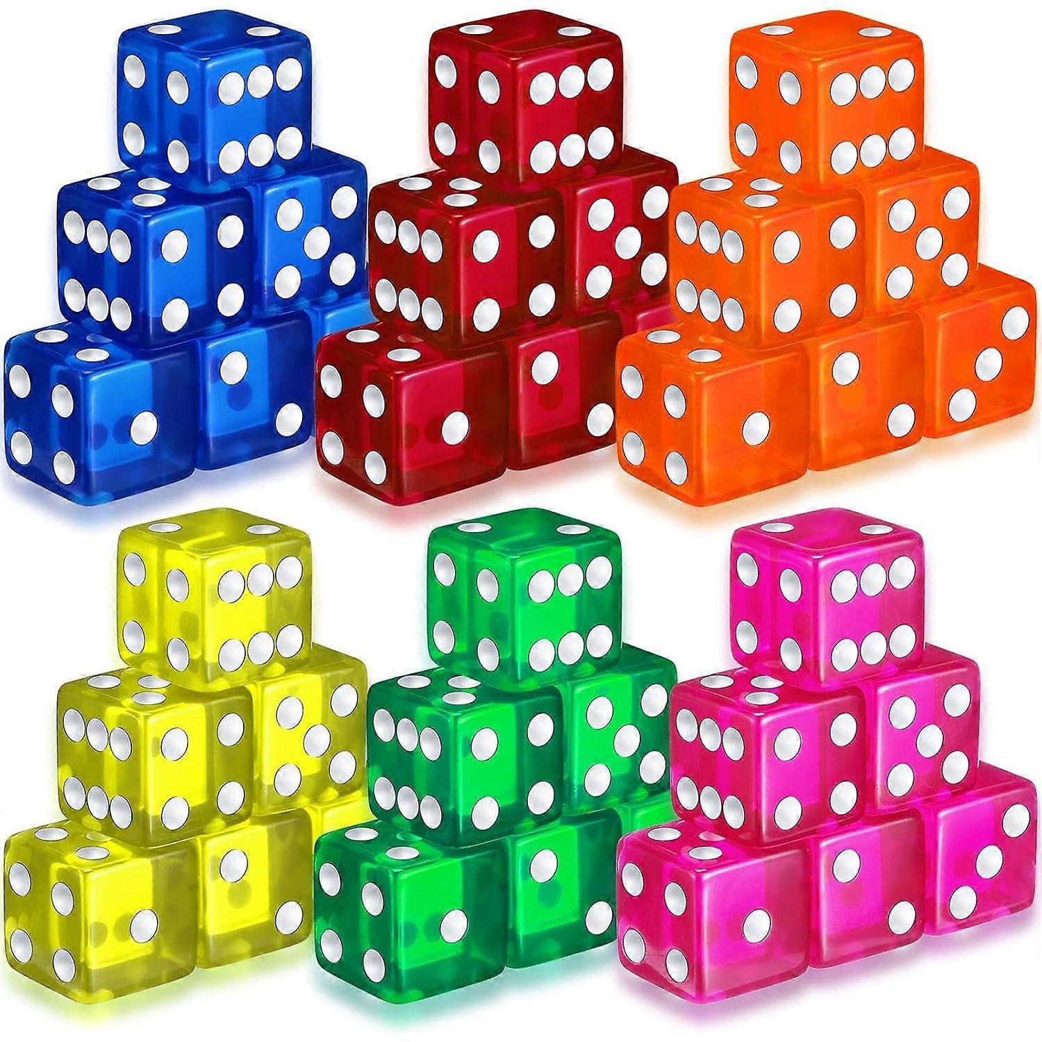 36pcs Dice Set: Acrylic Game Dice For Board Games Math Teaching Tools Party Entertainment Casino Learning Activities