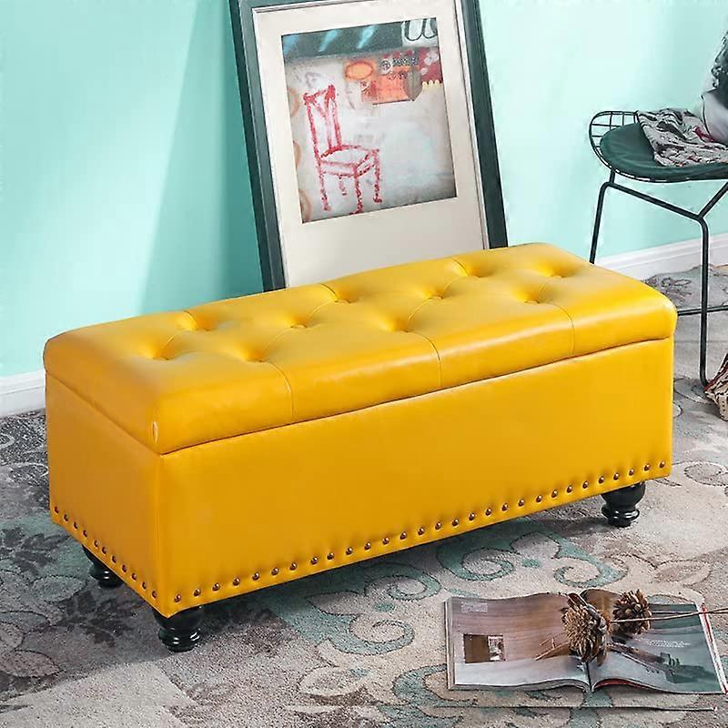 Large storage space, footstool, bedend bench with padded seat and window, hallway, footrest, storage chest, faux leather ottoman Ref: 8759