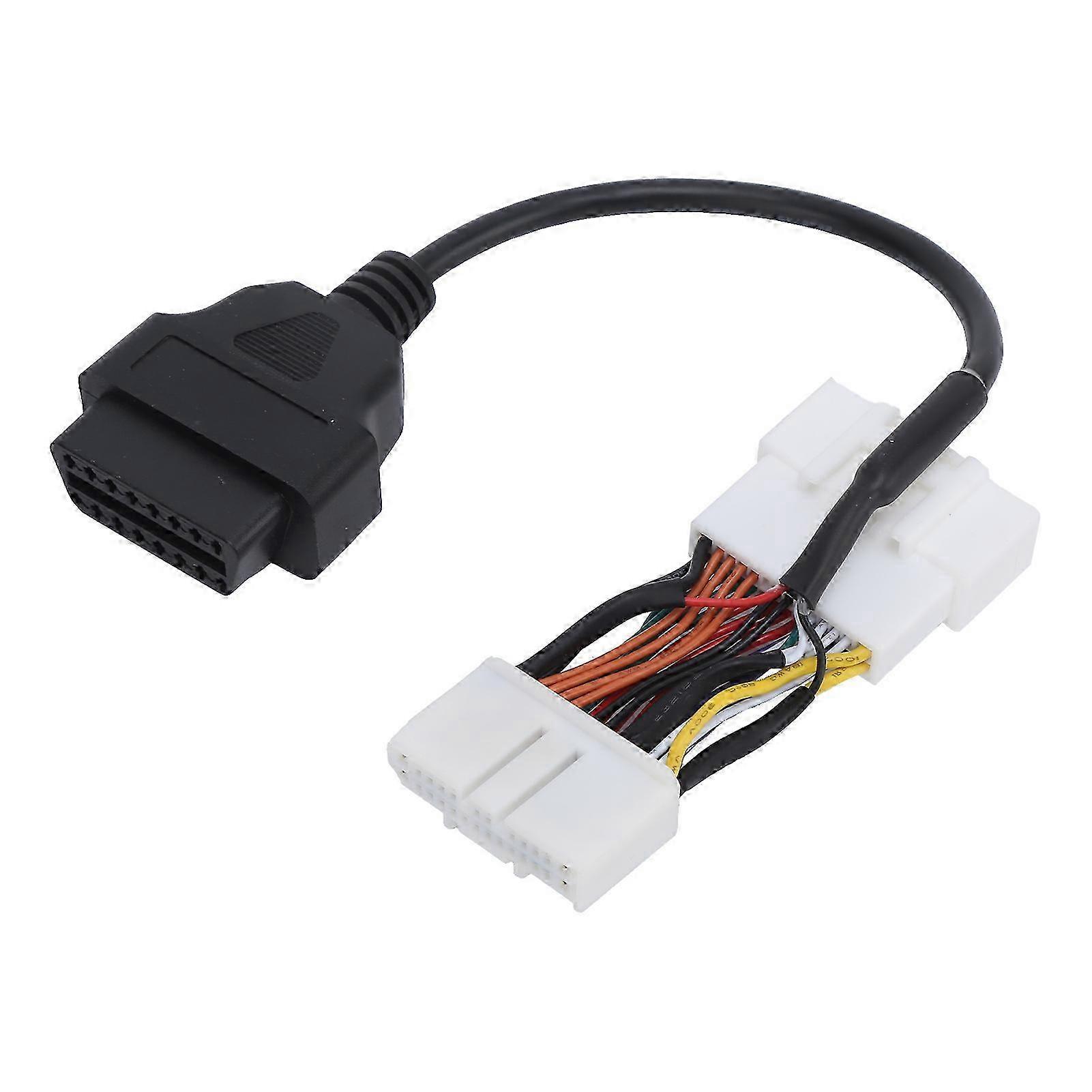 OBD2 Cable Conversion Connector Adapter Portable ABS Car Diagnostic Tool Replacement for Compatible Brands 12?24V