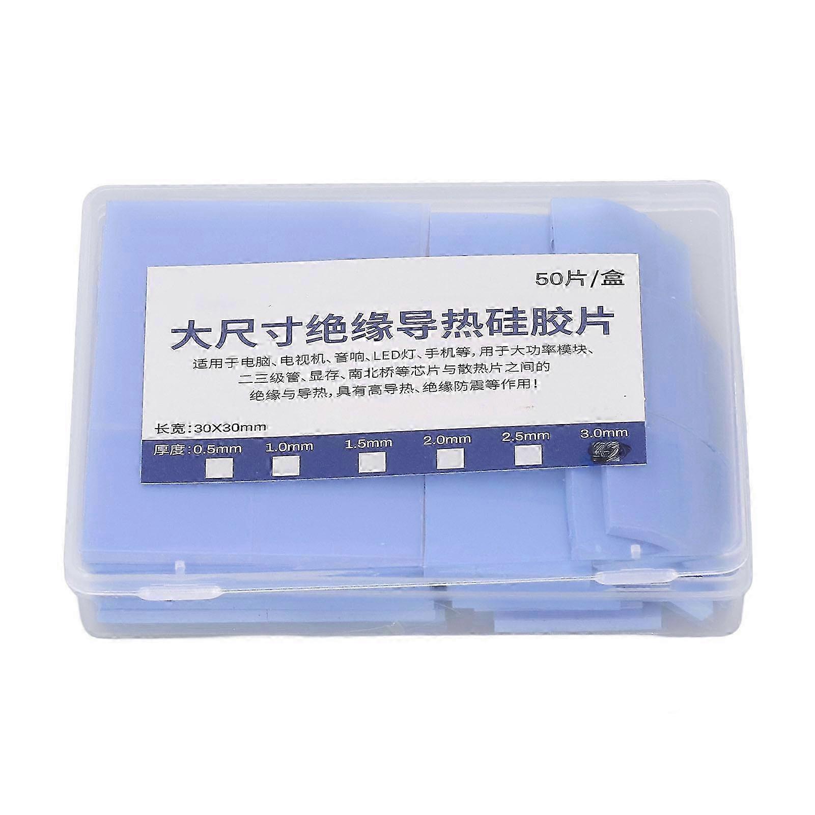 50Pcs Cuttable Thermal Conductivity Pads for CPU with Silicone Shock Proof Insulation