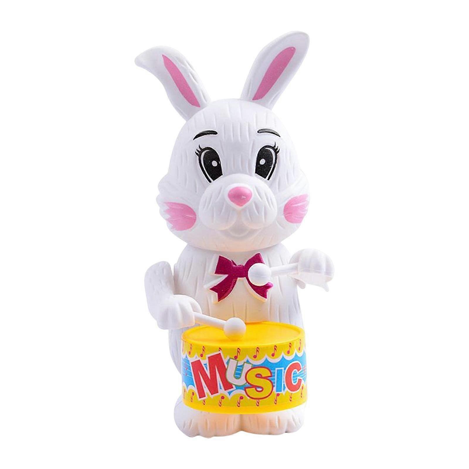 Rabbit Drum Toy Clockwork Easter Gift Interactive Bunny for Kids