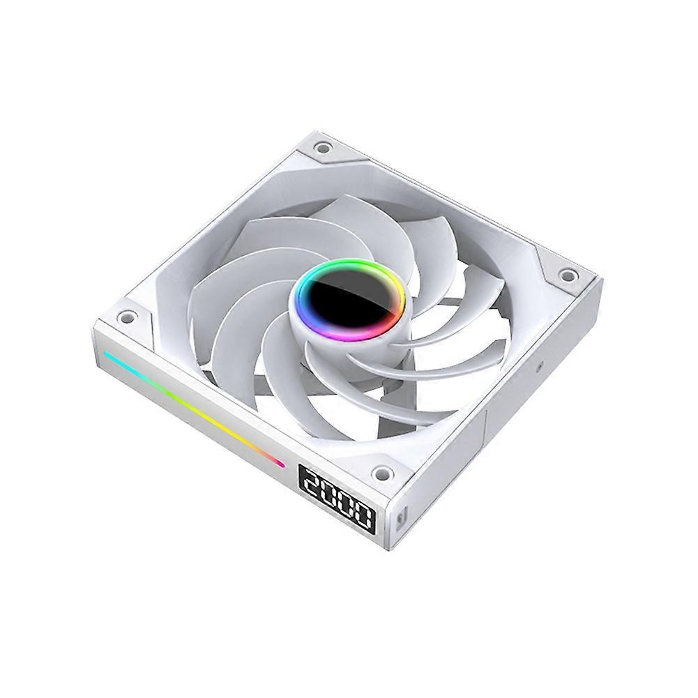 12CM Digital Display Mute Wire-Free Splicing Case Fan CPU Motherboard ARGB Light Synchronization 4PI