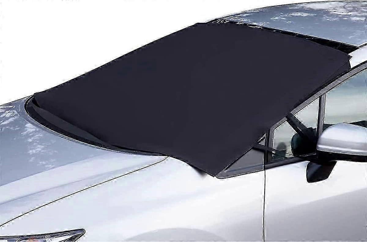 Black Windshield Snow Shield, Non-Mirror Cover Snow Shield for Sun UV Dust, Suitable for Most Cars/SUVs