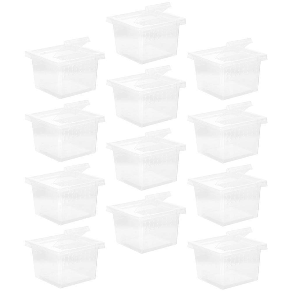 12pcs Portable Transparent Reptile Enclosure for Snakes, Tarantulas, Geckos – Multi Function Insect Tank & Feeding Cricket Keeper for Small Pets