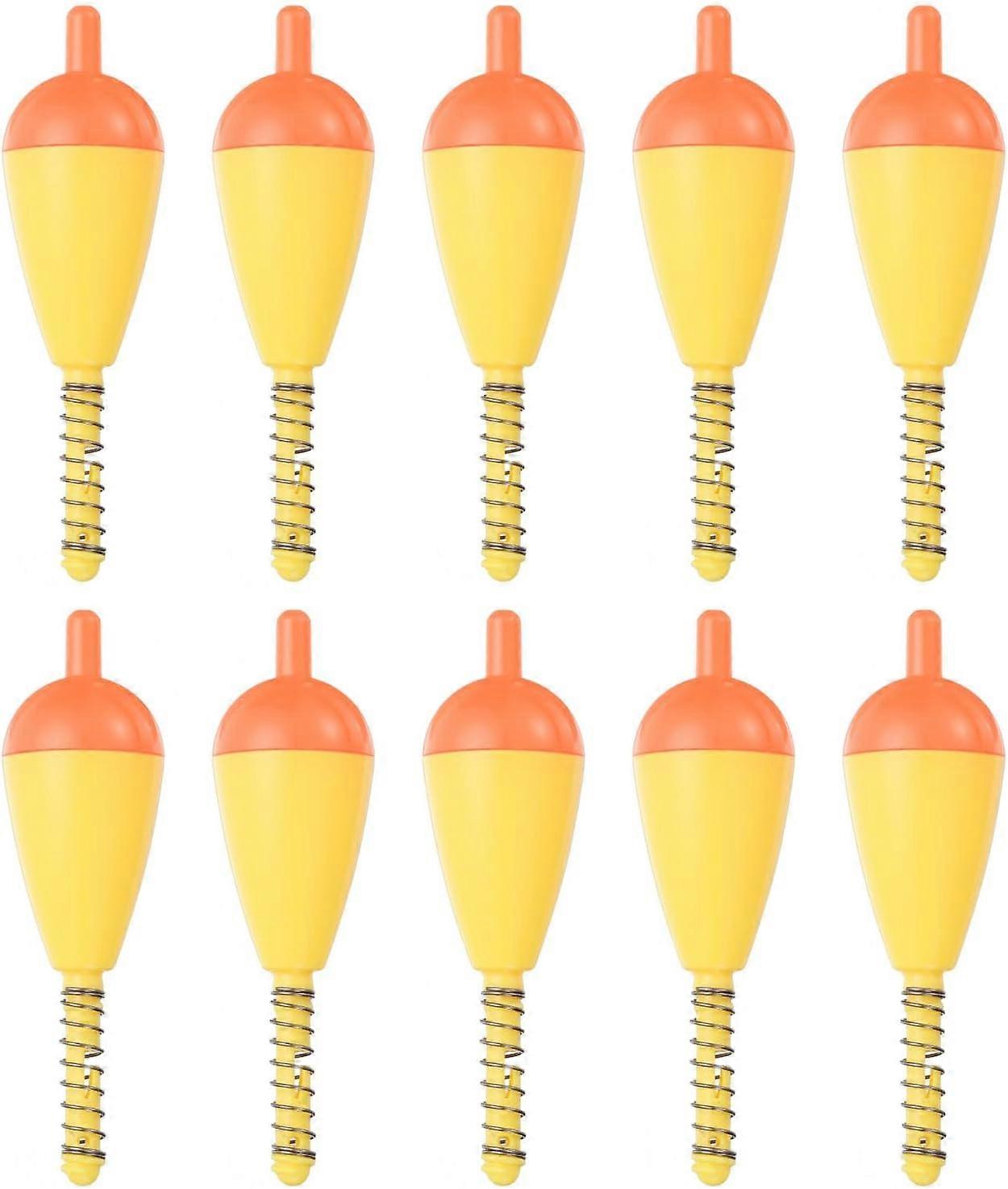 AURA Fishing Float Bobbers, Hard ABS Oval Stick Spring Slip Bobber, for Trout Bass Fishing,10 PCS Orange