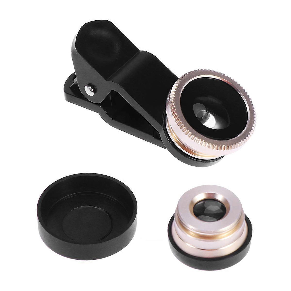 Clip On Macro Lens 3 In 1 Phone Camera Lens Professional For Smartphones Golden Circular Upgraded Macro 1Set