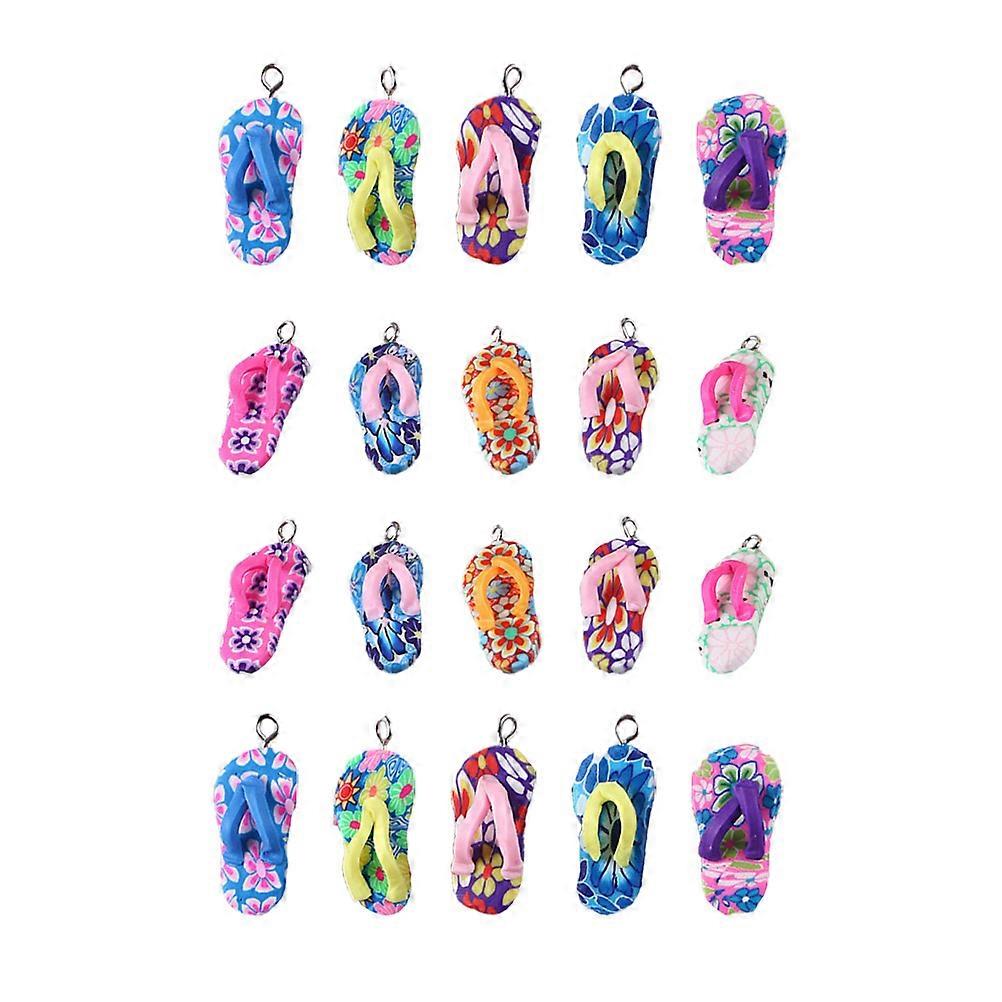 20PCS Clay Flop Charm Pendants DIY Necklace & Bracelet Accessories Durable Polymer Clay Ornaments for Jewelry Making & Craft Projects