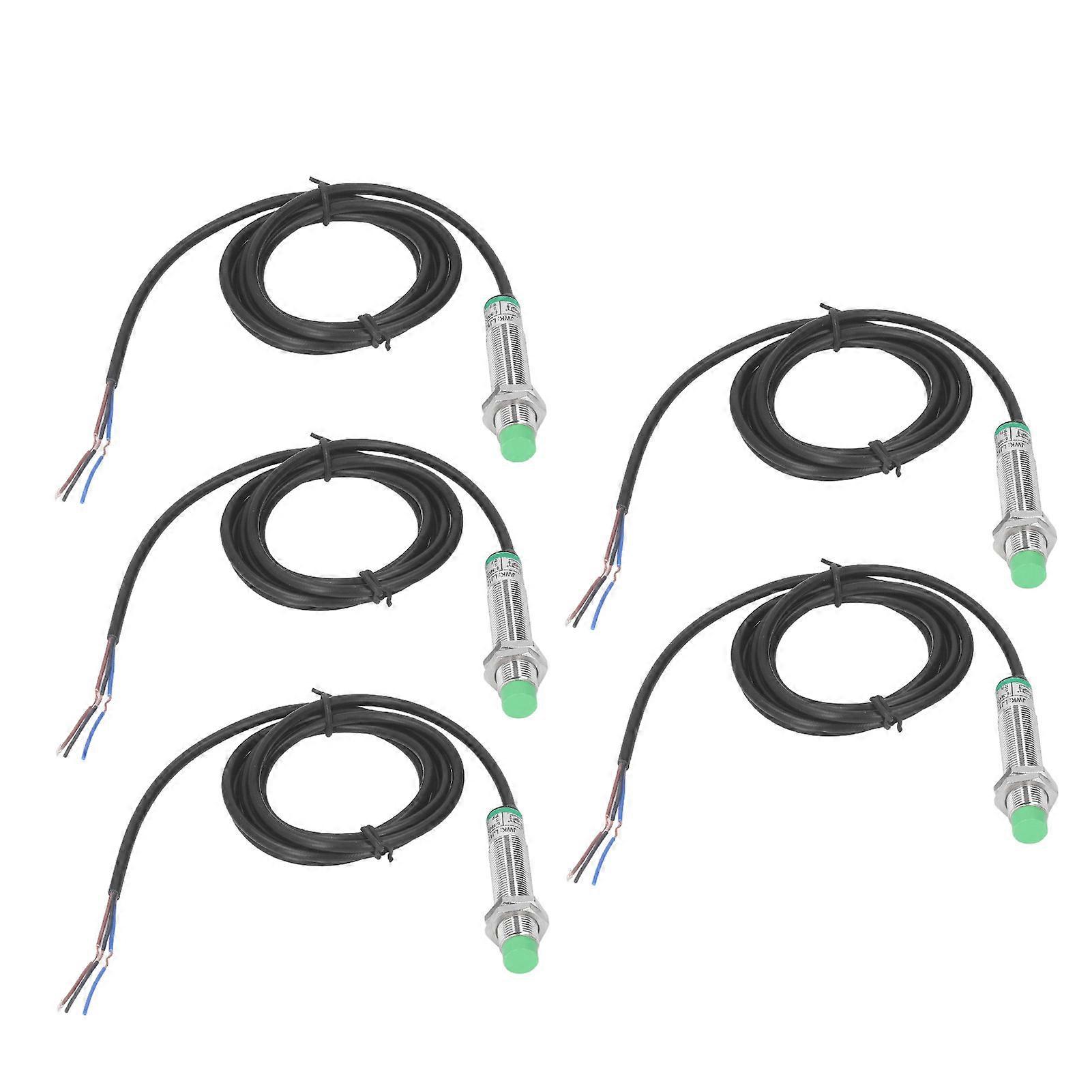 5PCS Inductive Proximity Sensor Non Contact Proximity Switch M12 NPN Normally Open 6‑36VDC