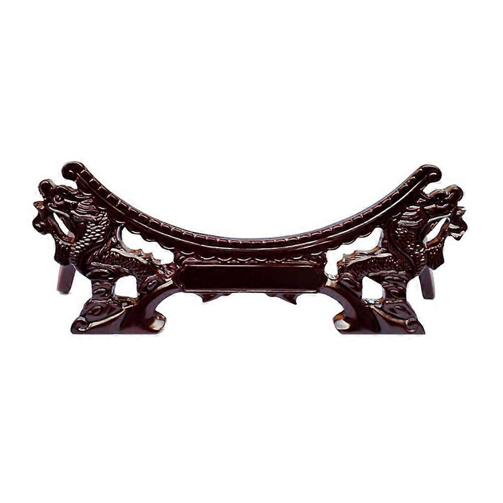 Wood Plate Storage Rack 1 Set Chinese Dragon Plate Display Stand Holder