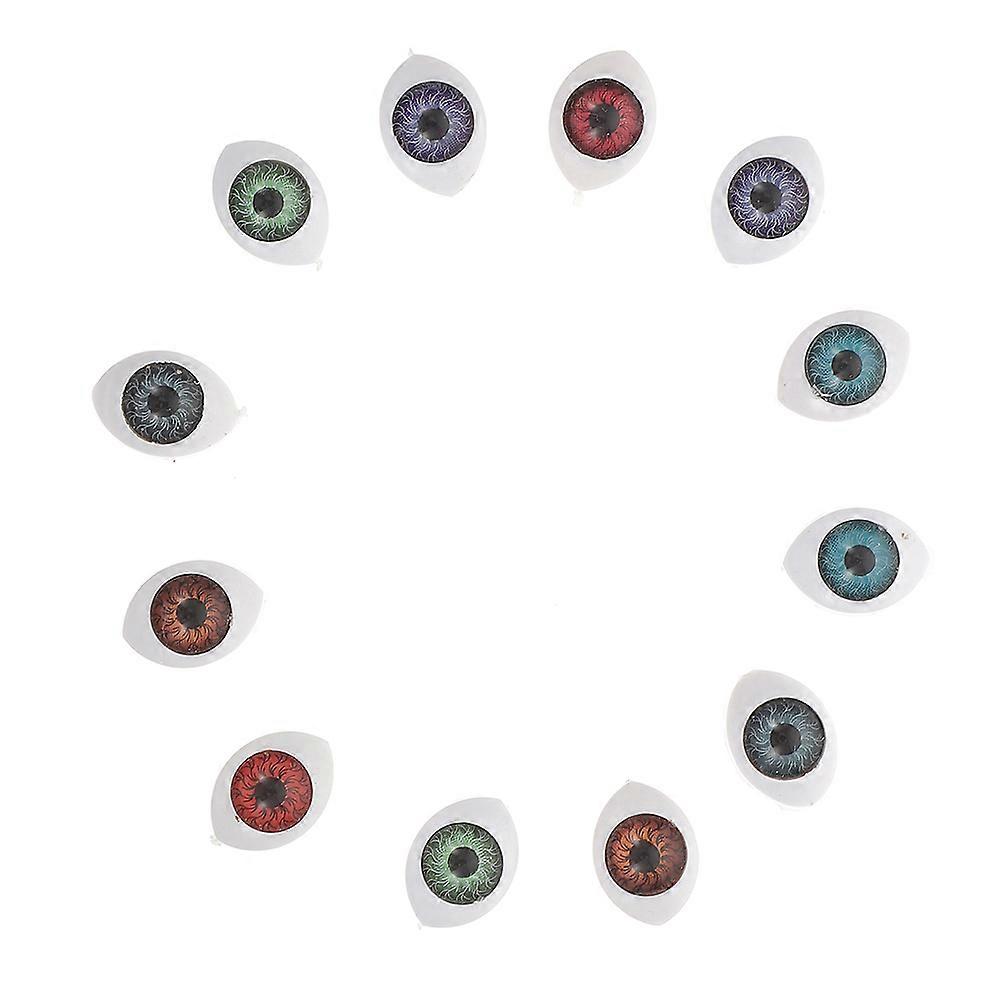 Decorative Plastic Toy Eyes Creative Craft Doll Eyes Assorted Color Round Shape For Diy Projects 24Pcs